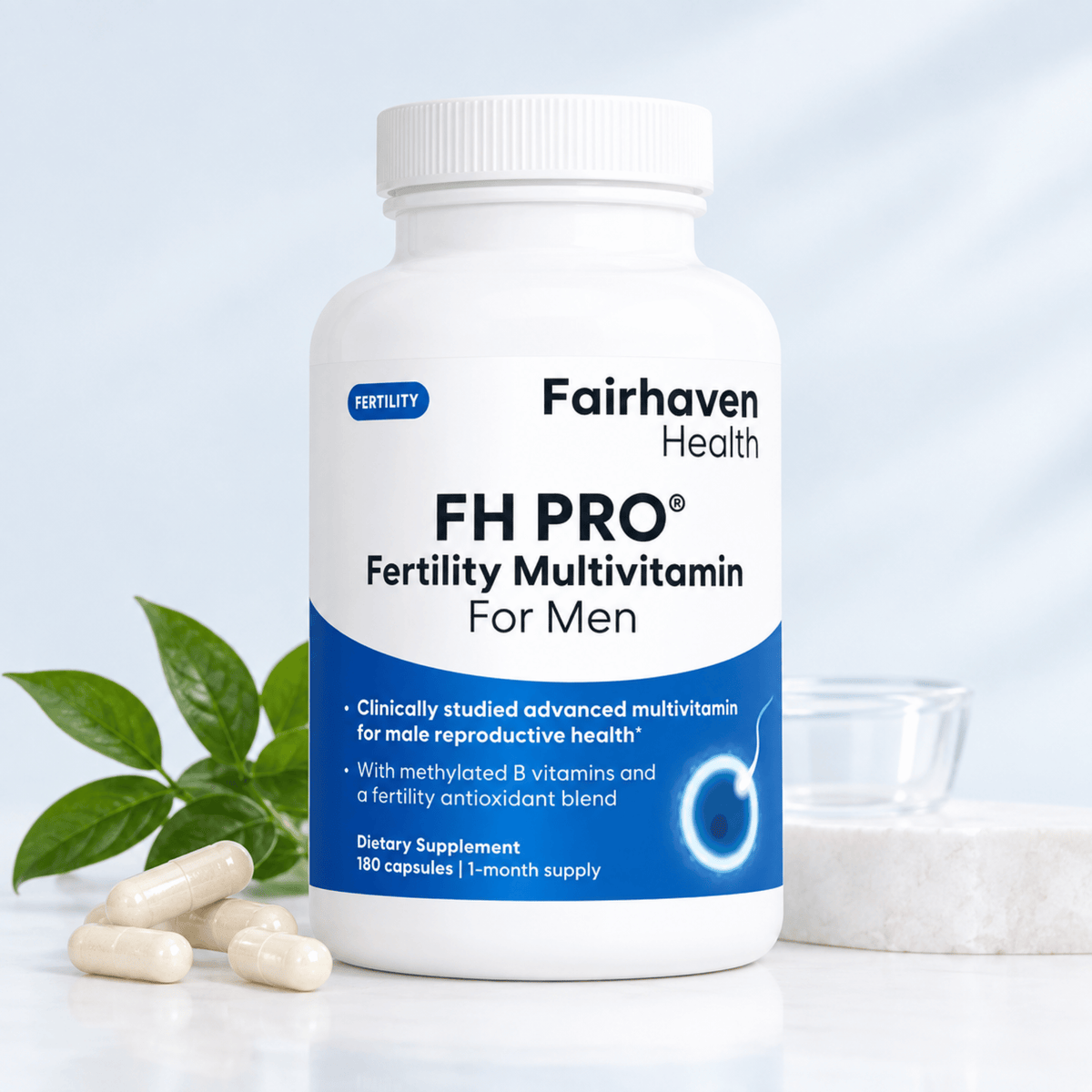 FH PRO for Men Fertility Multivitamin by Fairhaven Health, 180 capsules