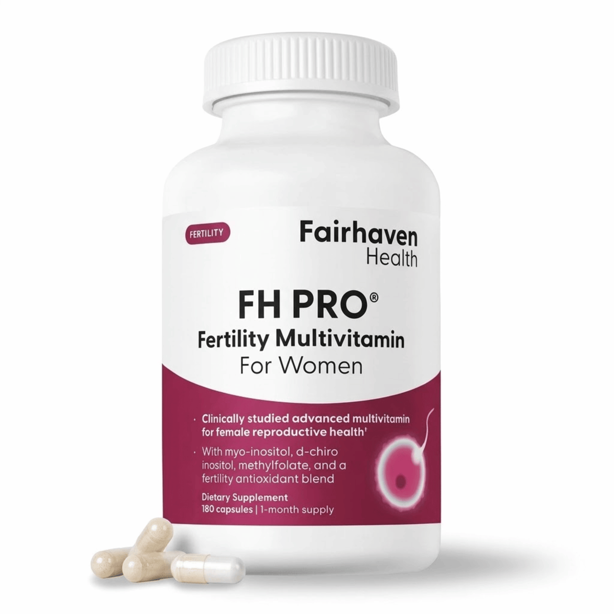FH PRO for Women Fertility Multivitamin by Fairhaven Health, 180 capsules