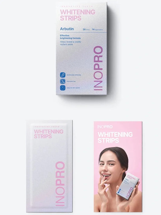 InoPro Teeth Whitening Strips, Peroxide-Free Green Whitening
